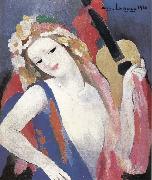Marie Laurencin Portrait of gril holding the guitar oil painting on canvas